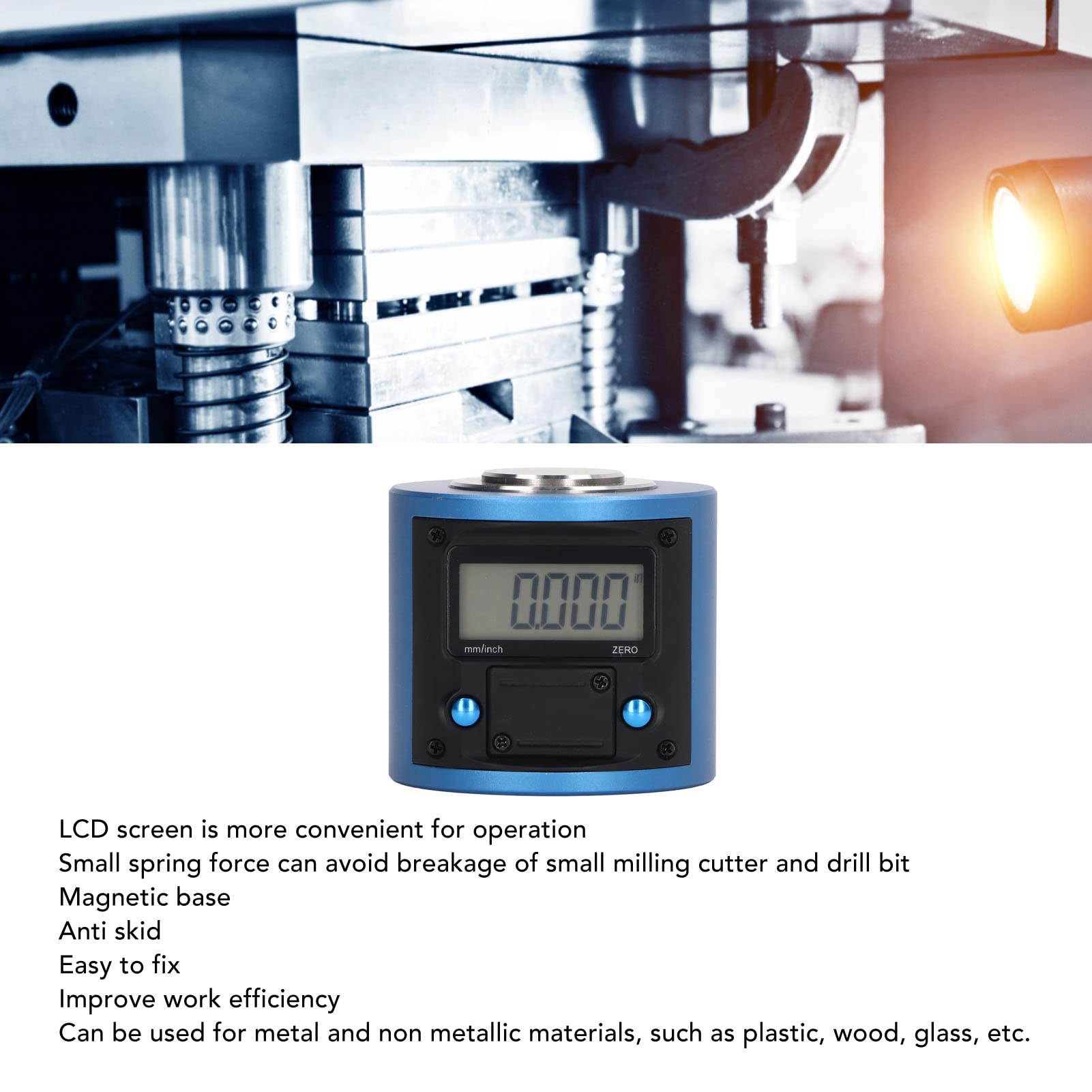 Calibre de ajuste de herramientas, pantalla LCD de alta precisión, resistente al óxido, base magnética impermeable, eje Z sensible, herramienta de ajuste para materiales no metálicos