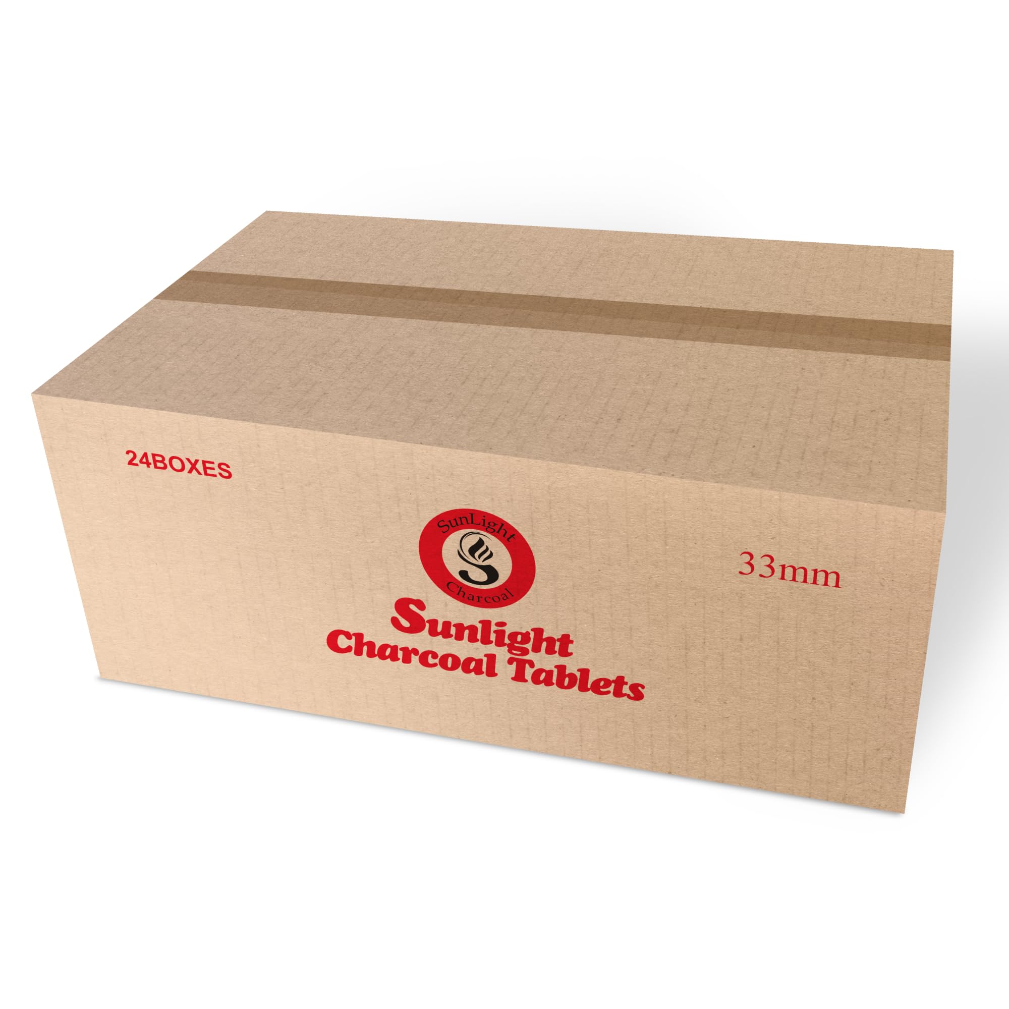 Quick Light Charcoal Tablets - 33 mm Resin Burner Rolls - Instant Fire Coal (24 Packs of 100)