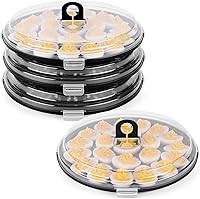 Vista 12 de HANSGO Recipientes para Huevos Rellenos con Tapa, Bandeja Portadora para Huevos Rellenos con 22 Ranuras para Fiestas y Cocina del Hogar, Rosa