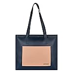 Bagsy Malone Handcrafted Vegan Leather Color-Blocked Tote with Front Pocket A Stylish and Sustainable Everyday Bag with High Capacity Room