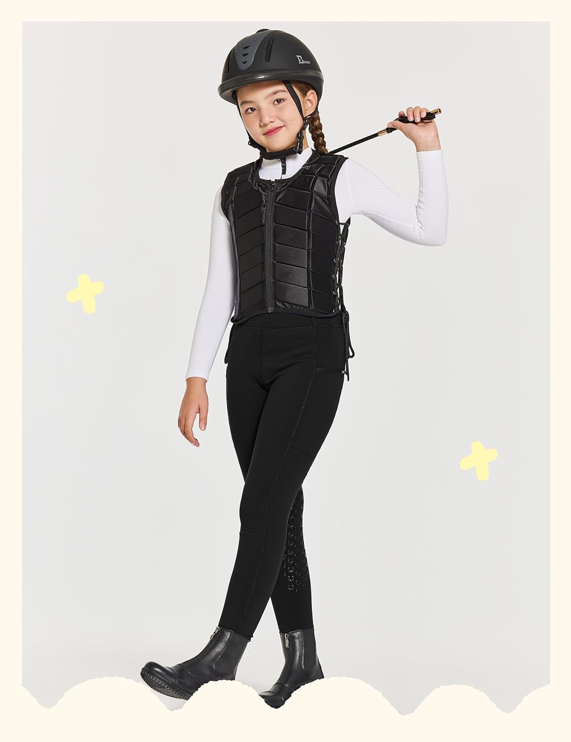 FitsT4 Sports Girls Winter Riding Pants Fleece Lined Riding Breeches Kids Full Seat Equestrian Pants Tights with Pockets - Image 5