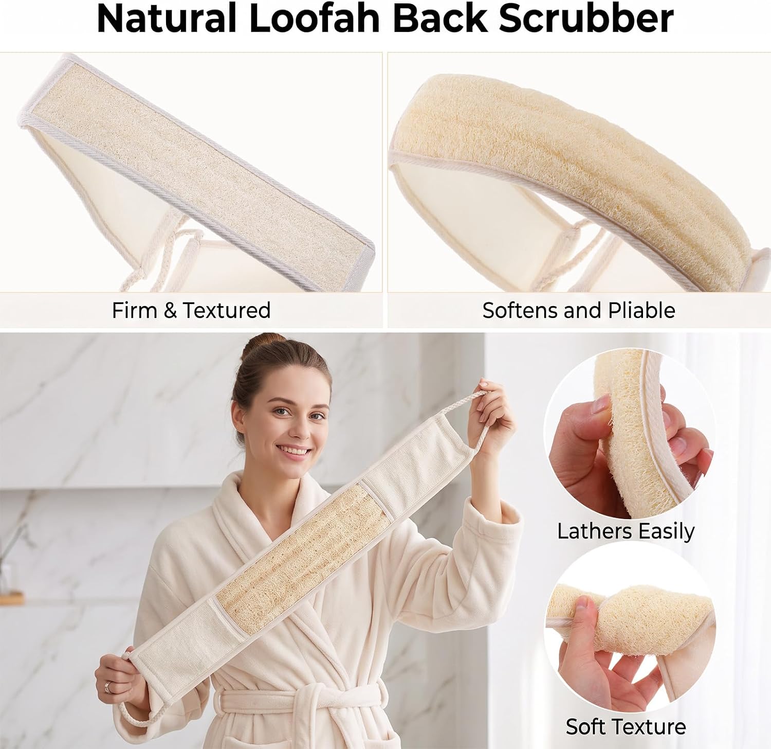 Back Exfoliator for Shower Loofah Back Scrubber for Shower
