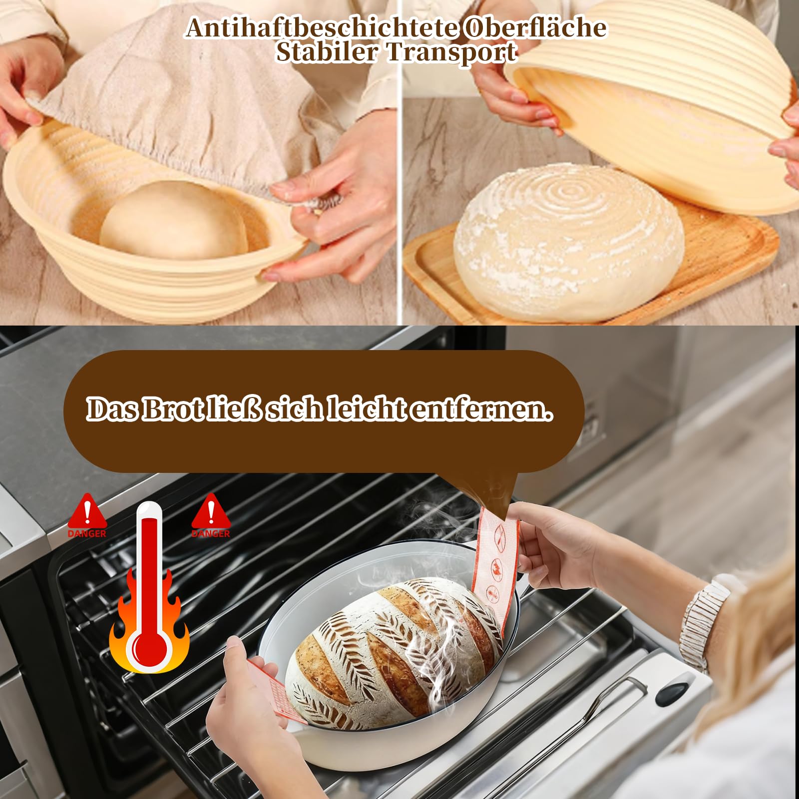Banneton Pour Pain, 31 Pièces Kit Pain au Levain-Corbeille à Pain avec Grattoir à Pâte, Mélangeur à Pâte, Lame Boulanger Idéal Set de Paniere a Pain pour les Pains et Levains