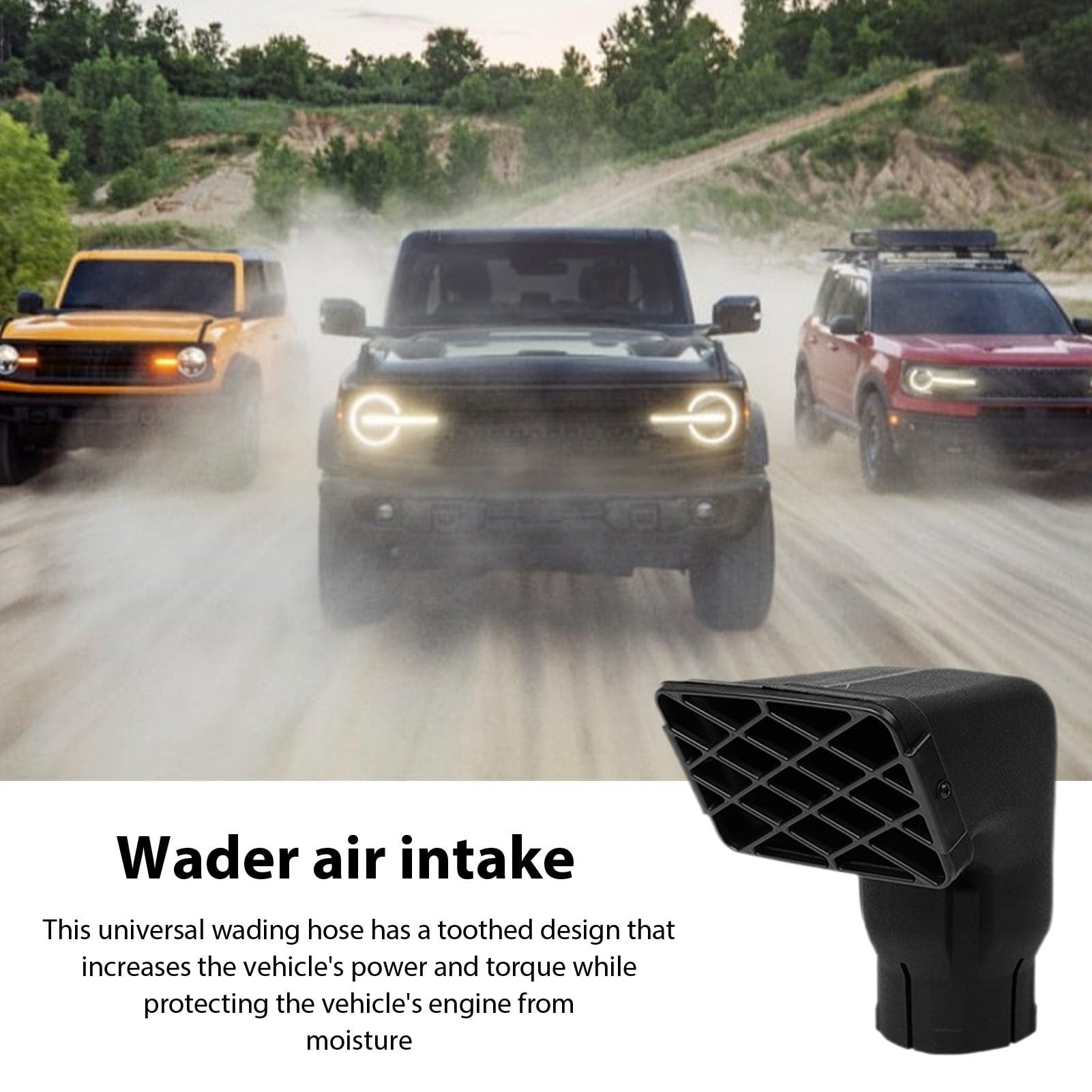 Car Snorkel Start Replacement, Lightweight Resistant Air Intake Top, Off Road Tube Head for 4x4 and Vehicles Whether Upgrading or Replacing an Existing Part