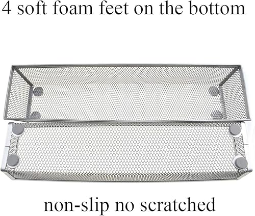 Miniatura 2 de HAHIYO Bandeja de malla apilable de 12 x 3 x 2 pulgadas, contenedor resistente para organizador de cajones de escritorio, colección para el hogar,