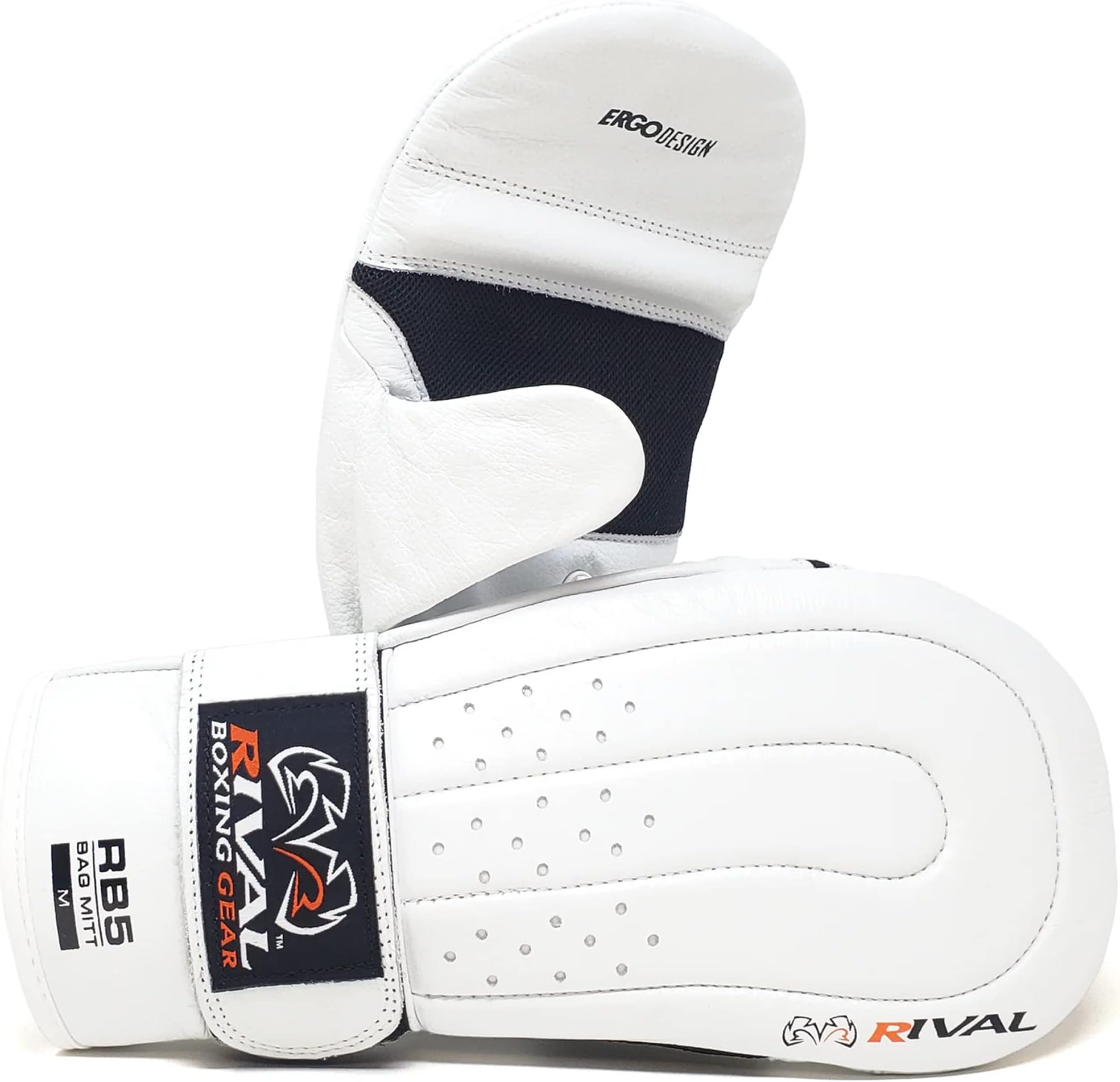 Boxing RB5 Bag Mitts, Hook and Loop Closure - Premium Leather, Zero-Resistance, High-Impact Training Gloves