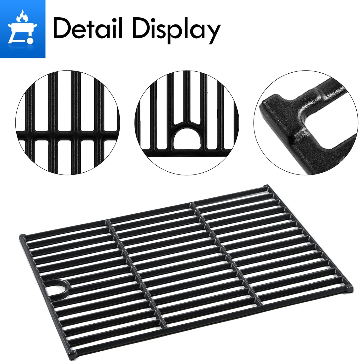 Grill Grates Heat Plates Replacement Parts for Nexgril 4 Burner 720-0925P 720-0925 720-0925PA 720-0925PG Grill Parts Megamaster 720-0804H 720-0804 720-0804HE Cooking Grids Heat Shields