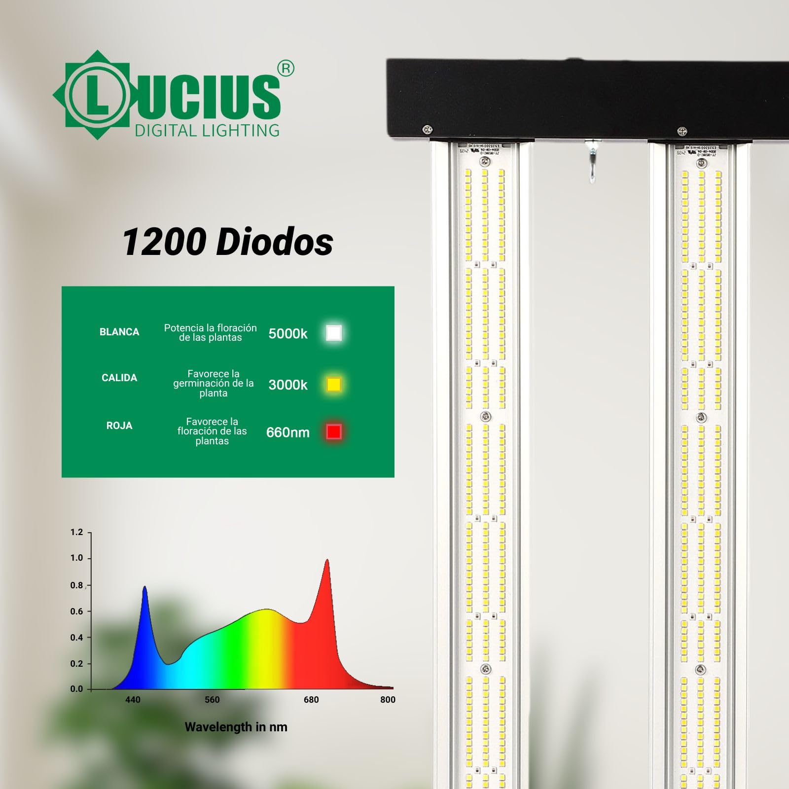 LED 240W - Iluminación Espectro Completo para Cultivar Plantas en Interior - 2.9 µmol/J, Regulable - Panel LED Profesional para Crecimiento y Floración