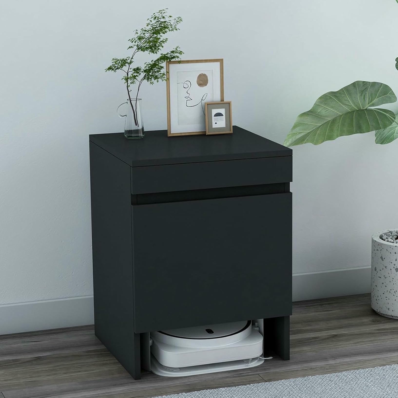 Armoire aspirateur robot en bois idéale pour entrée et salon