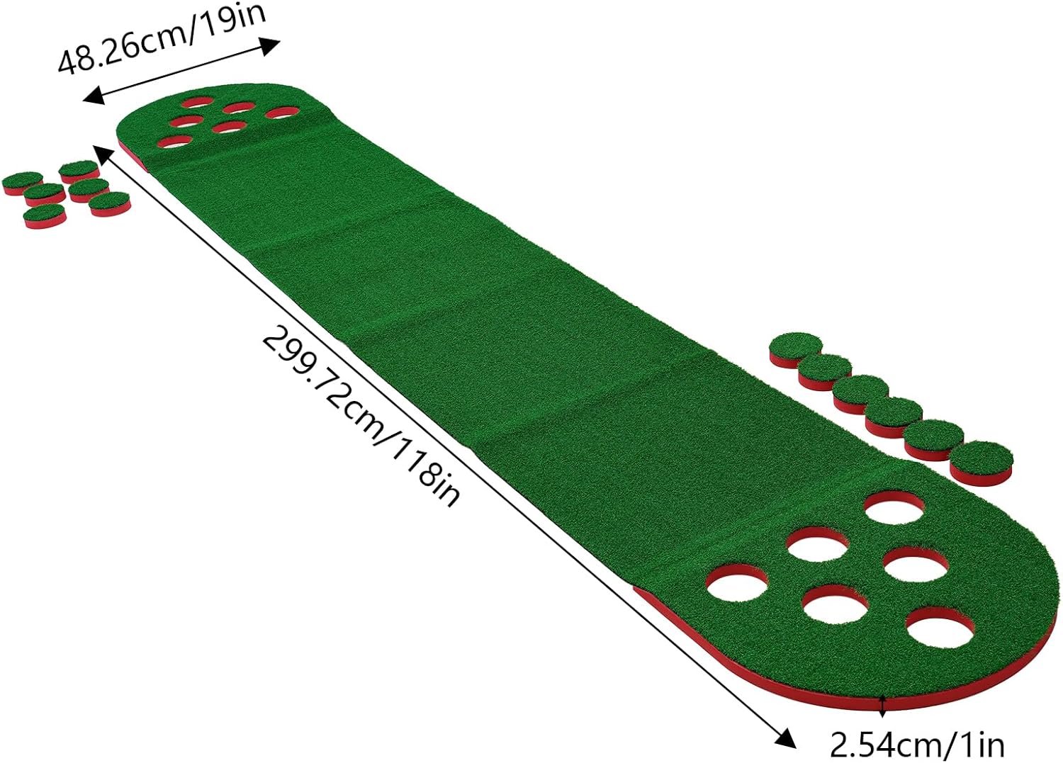 Mini Golf Game Set, 10 Ft Golf Putting Mat with 2 Putters & 2 Balls, 12 Holes Portable Indoor Outdoor Putting Green, Adjustable Clubs Backyard Party Game for Adults Kids