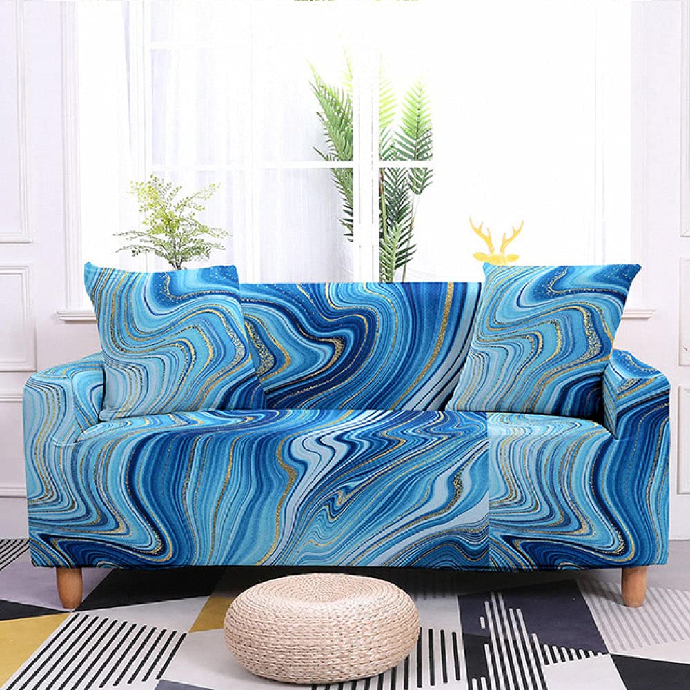 Housses de canapé en marbre élastiques extensibles 145-185 cm motif abstrait