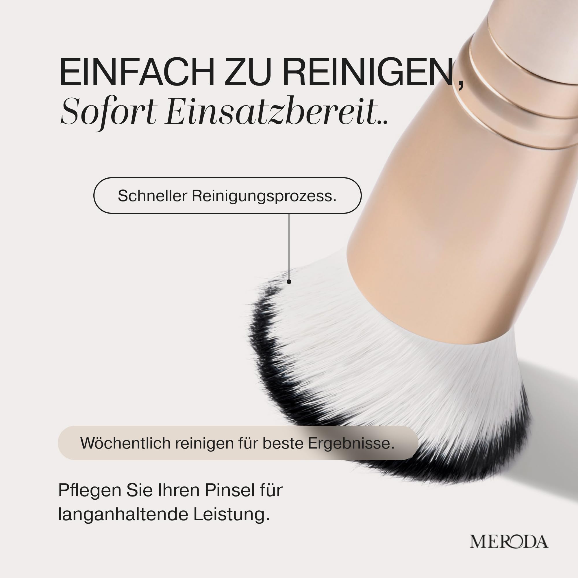 MERODA® Duo Foundation & Concealer Pinsel [2-IN-1] - Foundation & Concealer Brush - Doppelseitiger Make Up Pinsel - Multifunktionaler Schminkpinsel - Verblender Pinsel Make Up - Blending Brush Face