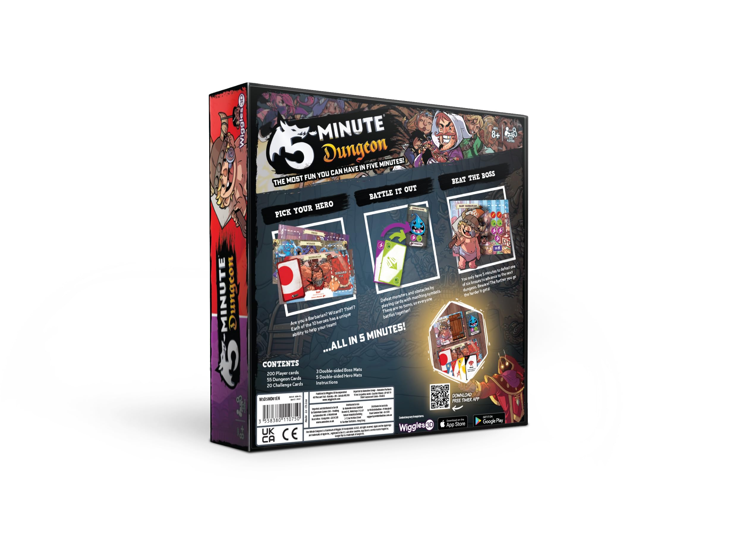 Wiggles 3D, Donjon de 5 Minutes, Jeu de Cartes, à partir de 8 Ans, 2 à 5 Joueurs, 5 Minutes de Temps de Jeu