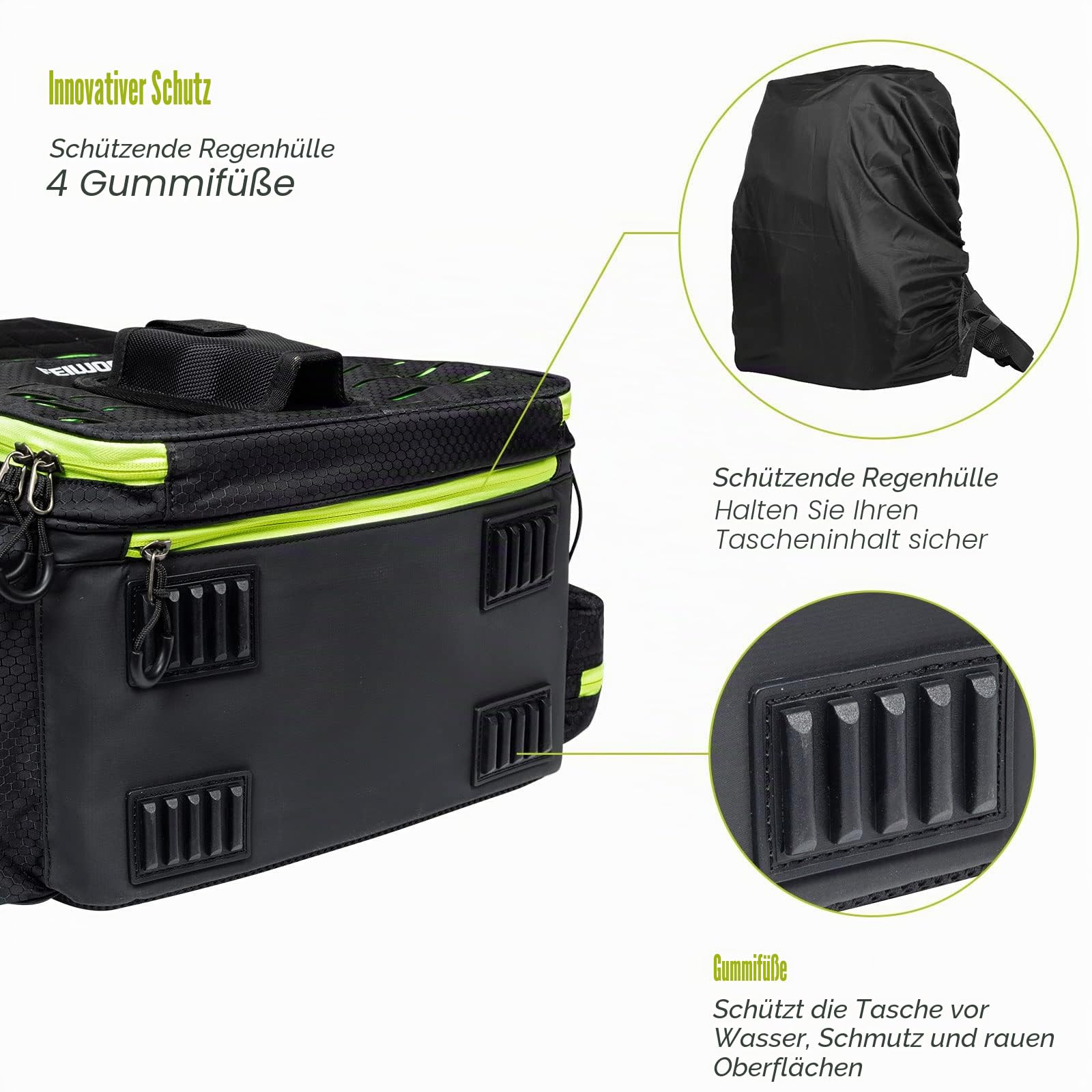 Angelausrüstungs-Rucksack mit 4 Angelboxen, großer Stauraum – widerstandsfähiger Angelrucksack mit Rutenhalter für Angeln, Camping, Wandern, Outdoor-Sport