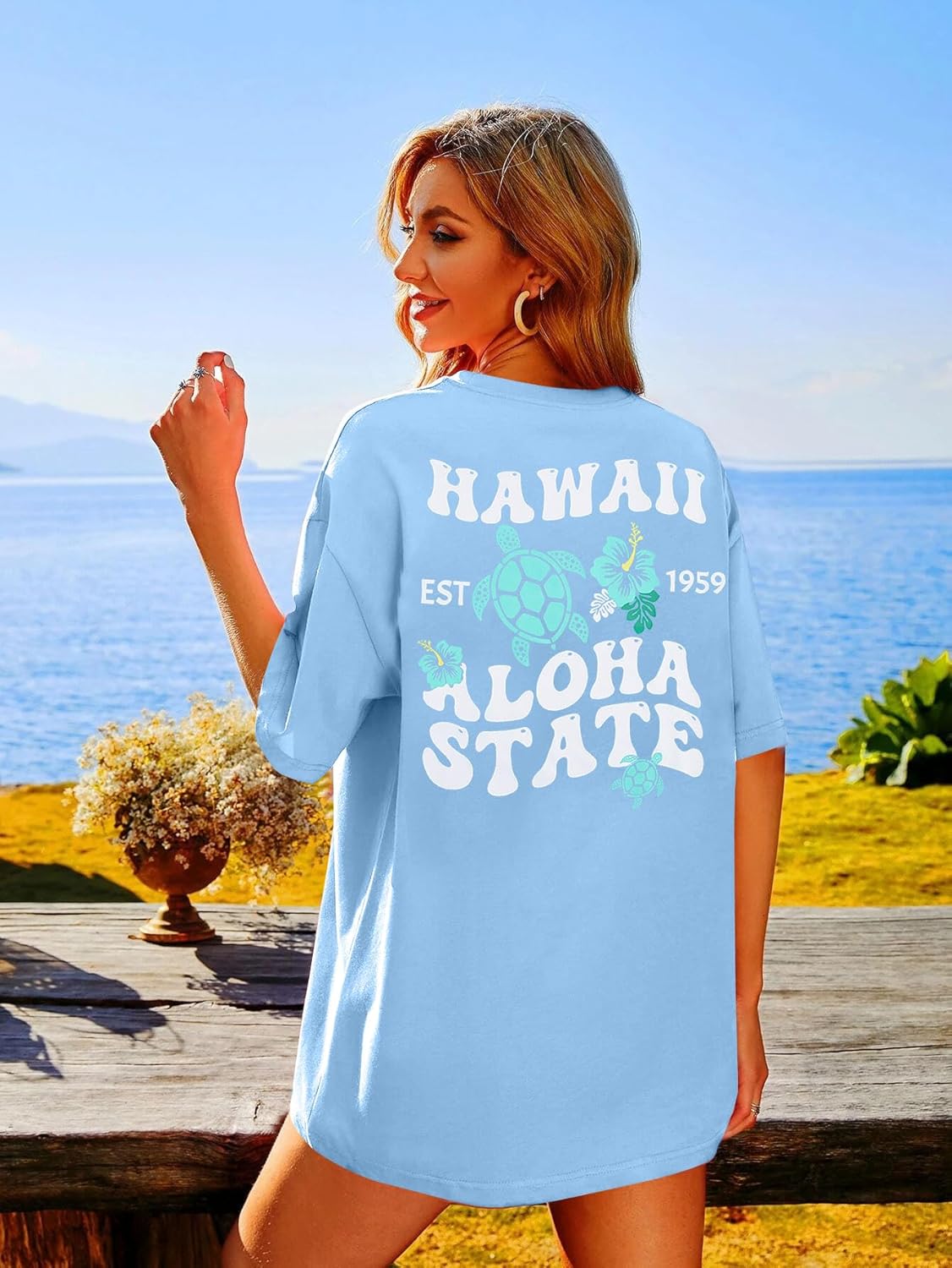 MNLYBABY Hawaiian Shirt Women Oversized Hawaii Graphic Shirts Hawaii Flowers Shirt Girls Preppy Casual Summer Vacation Tops - Image 4