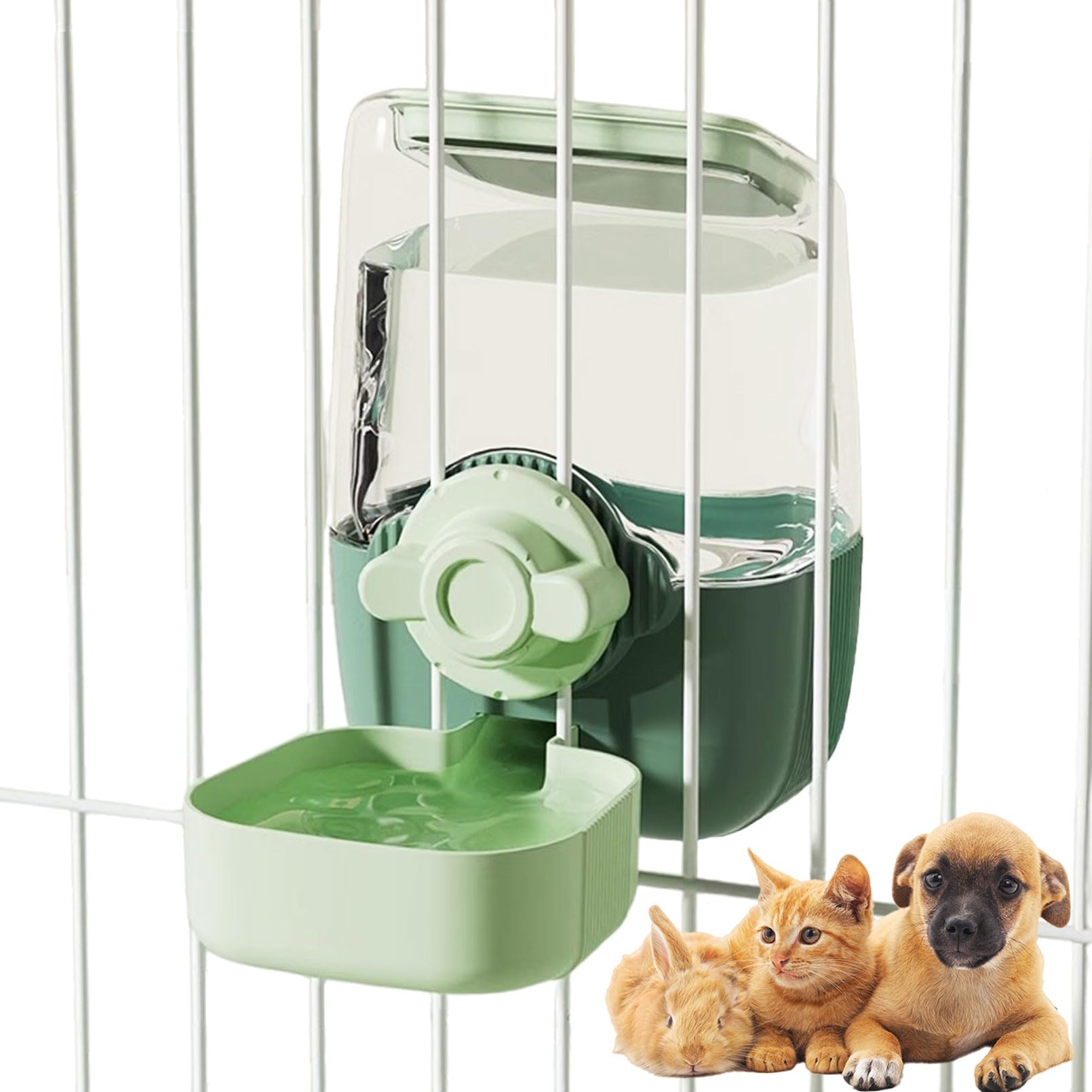 Pet Hanging Automatic Feeders Drinking Bowls (Green)