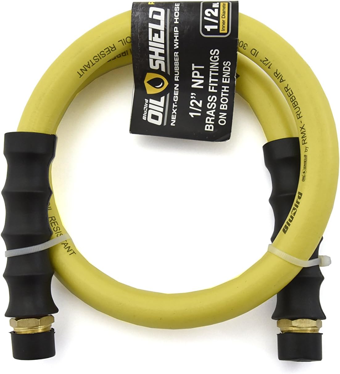 Oil Shield SnuOSer Whip Hose - Rubber (1/2" x 5') 1/2" M-NPT Ball Swivel - OSSR1205