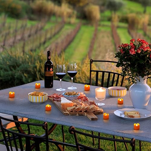 Miniatura 6 de Topstone Vela LED naranja de Halloween con temporizador de 468 H, vela sin llama de control remoto, velas falsas alimentadas por batería, vela