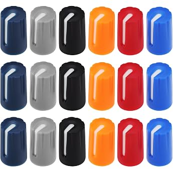 ECSiNG Pack of 30 Potentiometer Control Knobs 6 mm D270 Mixing Console Knobs Rotary Knob for Electric Guitar Amplifier Stereo Systems Bass Volume Tone Mixed Colours