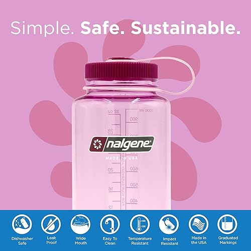 Miniatura 2 de Nalgene Sustain Tritan - Botella de agua sin BPA hecha con material derivado del 50% de residuos plásticos, 32 onzas, boca ancha, cosmo