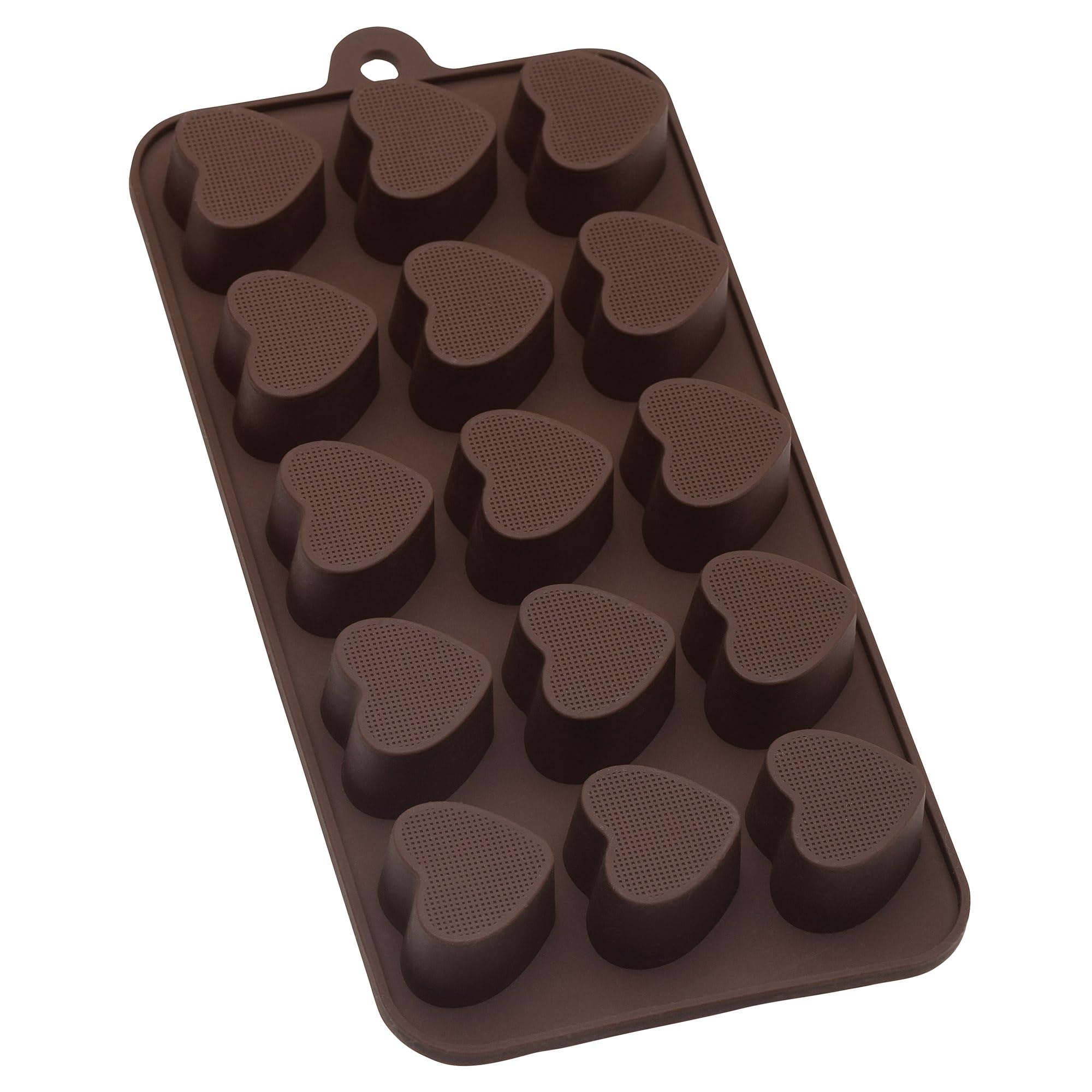 Mrs. Anderson's Baking Moldes de chocolate, silicona de grado europeo, corazones, juego de 2