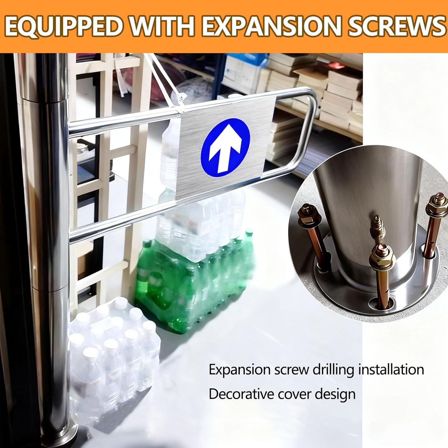 Stainless Steel Self-Closing One-Way Gate, Automatic Swing Door for Supermarkets, Retail, Warehouses – Durable, Easy Install, Ideal for High Traffic Areas