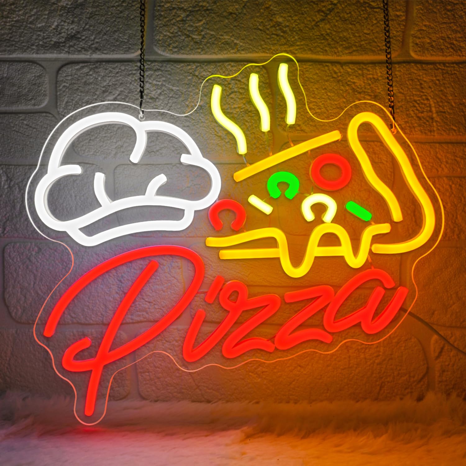 Pizza Letrero de neón Letreros con forma de pizza para negocios letreros LED USB de comida rápida luces de neón de pizza regulables para el hogar bar cocina restaurante pizzería fiesta