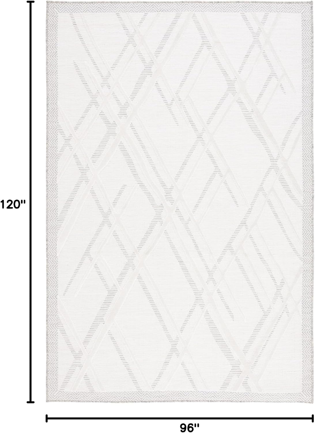 SAFAVIEH Washable Rug Outdoor Cabana Collection - 8' x 10', Ivory & Grey, Non-Shedding & Easy to Clean, Ideal for Patio, Backyard, Mudroom (CBN416F)