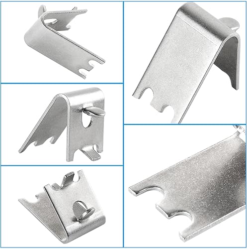 Miniatura 3 de 24 clips de acero inoxidable para estante de congelador, soporte de estante de refrigerador de congelador resistente, clips de hebillas cuadradas de