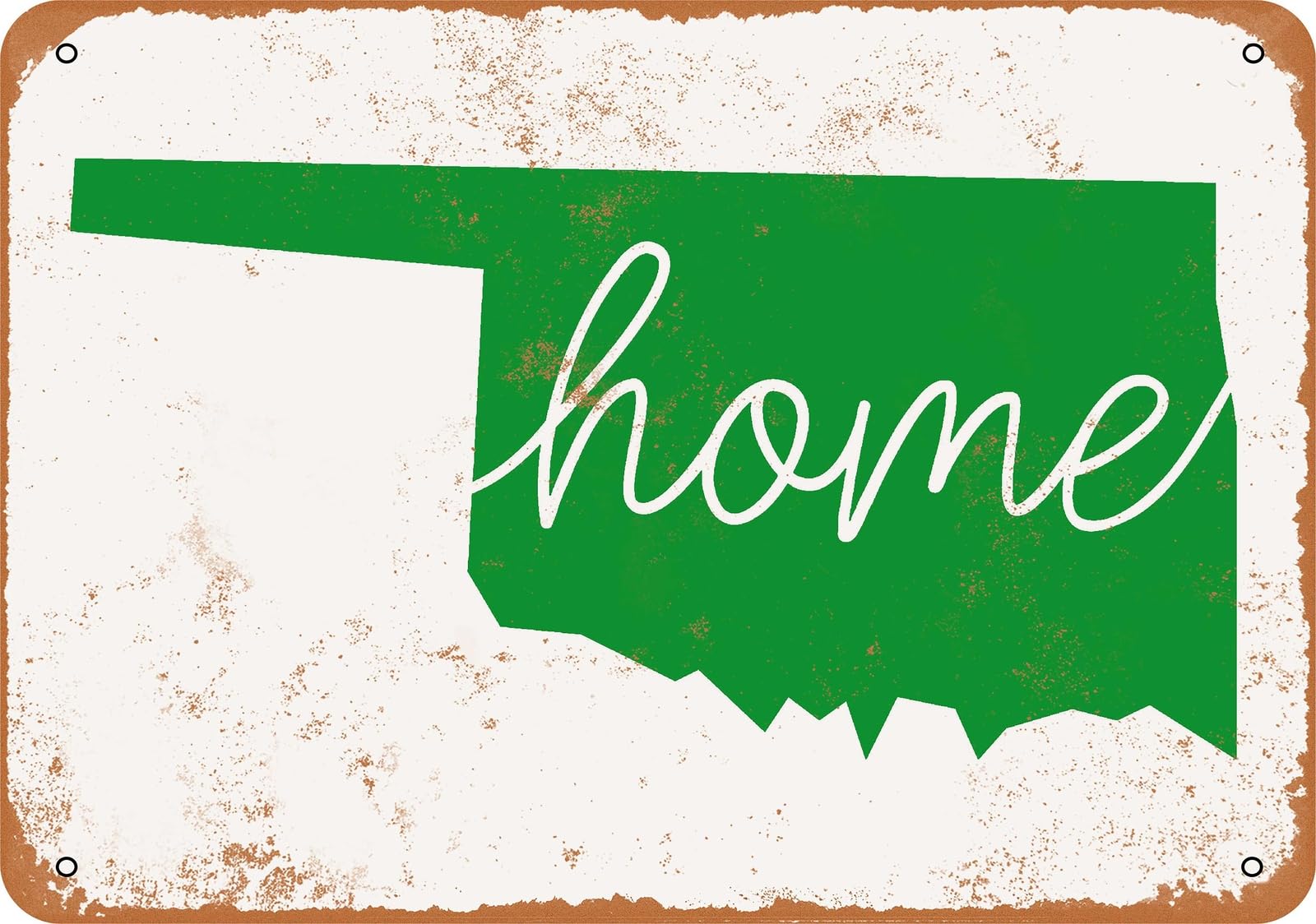 Miaomansenstore Metal Sign - Home Oklahoma - Vintage Look Home Decor