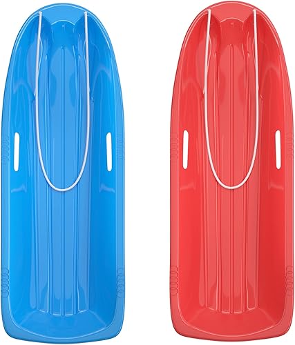 Miniatura 95 de AGPTEK Trineo de nieve duradero de 35/47 pulgadas para niños, niñas y adultos, con asas integradas y cuerda de tracción