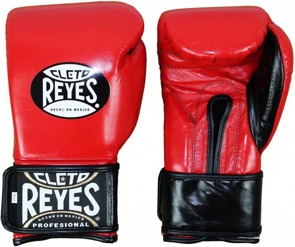 CLETO REYES Professional Extra Padding Boxing Gloves for Training, Sparring and Punching for Men and Women, MMA, Kickboxing, Muay Thai, Hook and Loop, 16 oz, Red