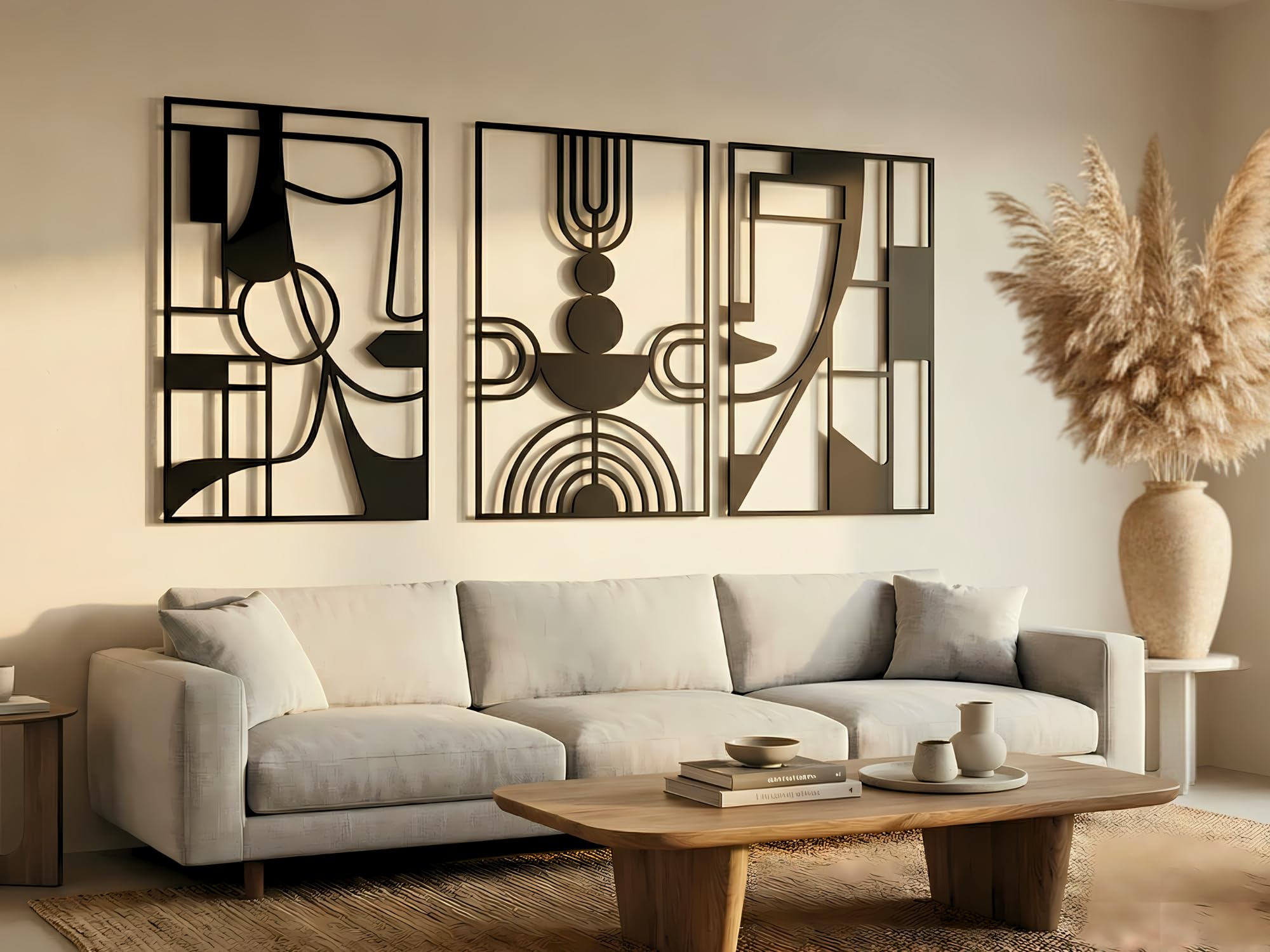 VAILLA - Juego de 4 flores decorativas de pared de madera, diseño floral, decoración 3D para dormitorio, sala de estar y cocina, Pablo Picasso