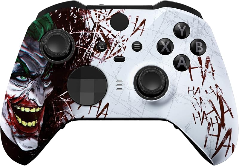 eXtremeRate Coque Personnalisée de Remplacement avec Anneaux de Joystick pour Xbox One Elite Série 2/Elite 2 Core Manette Modèle 1797-Fou HA