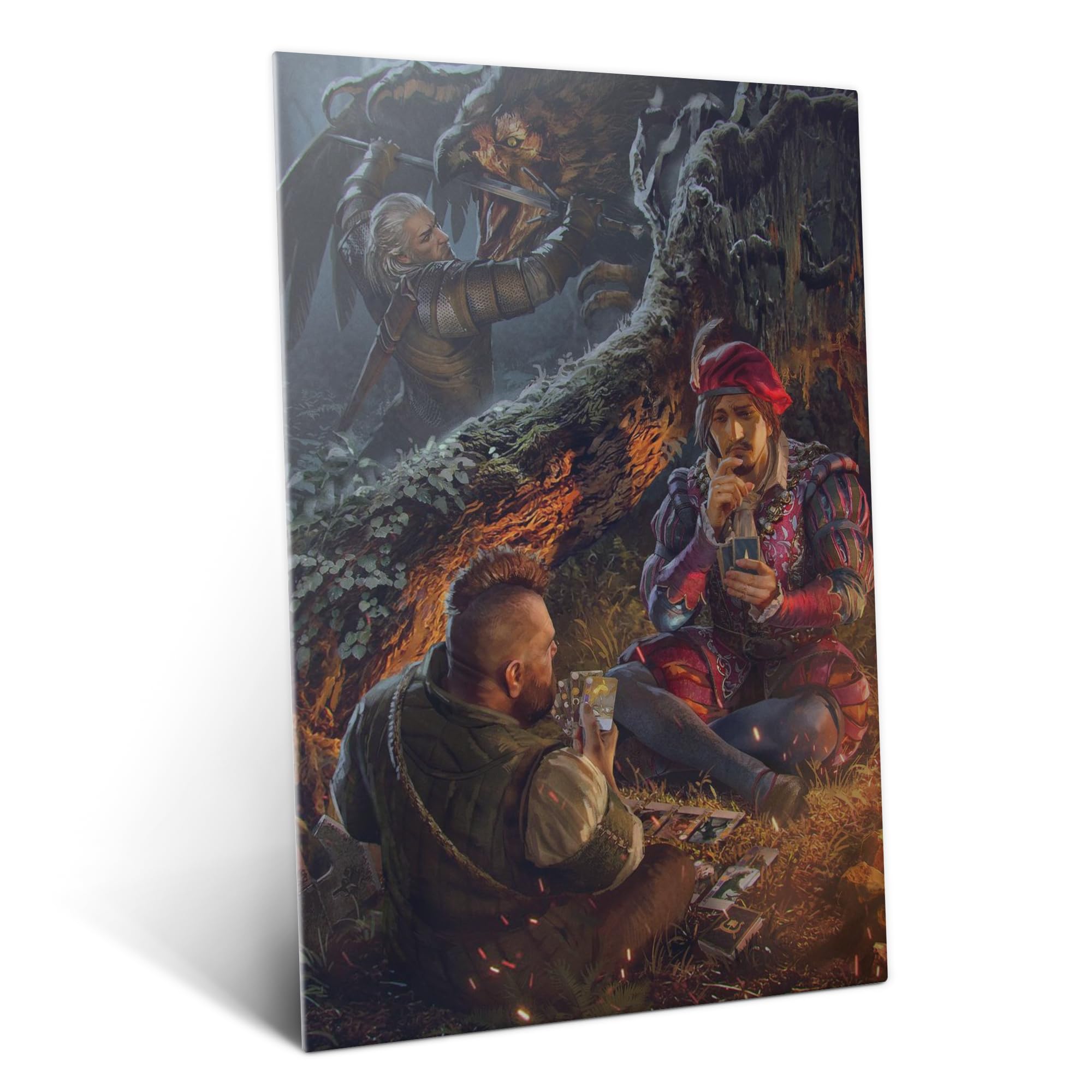 Displate Affiche Métallique The Witcher 3 - Wild Hunt 10th Anniversary - Two Fierce Duels - Salle de jeux Déco Maison Chambre Art Moderne - Cadeau - Decoration Murale Metal Poster 32 cm x 45 cm