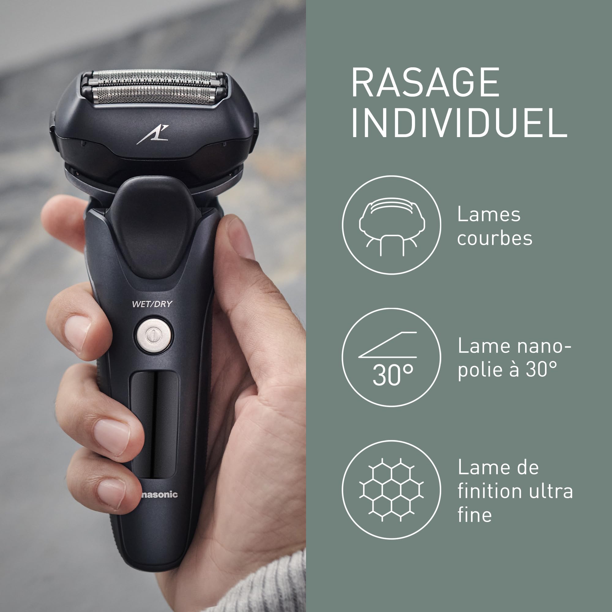 Panasonic WES9015Y1361 Lames de Rechange pour Rasoirs Electriques ES-LT6N, ES-LT4N, ES-LT2N, ES-LT68 & ES-LT67, Lot Mixte, Système à 3 Lames, Acier Inoxydable Japonais Avancé, Résistant à l'Eau