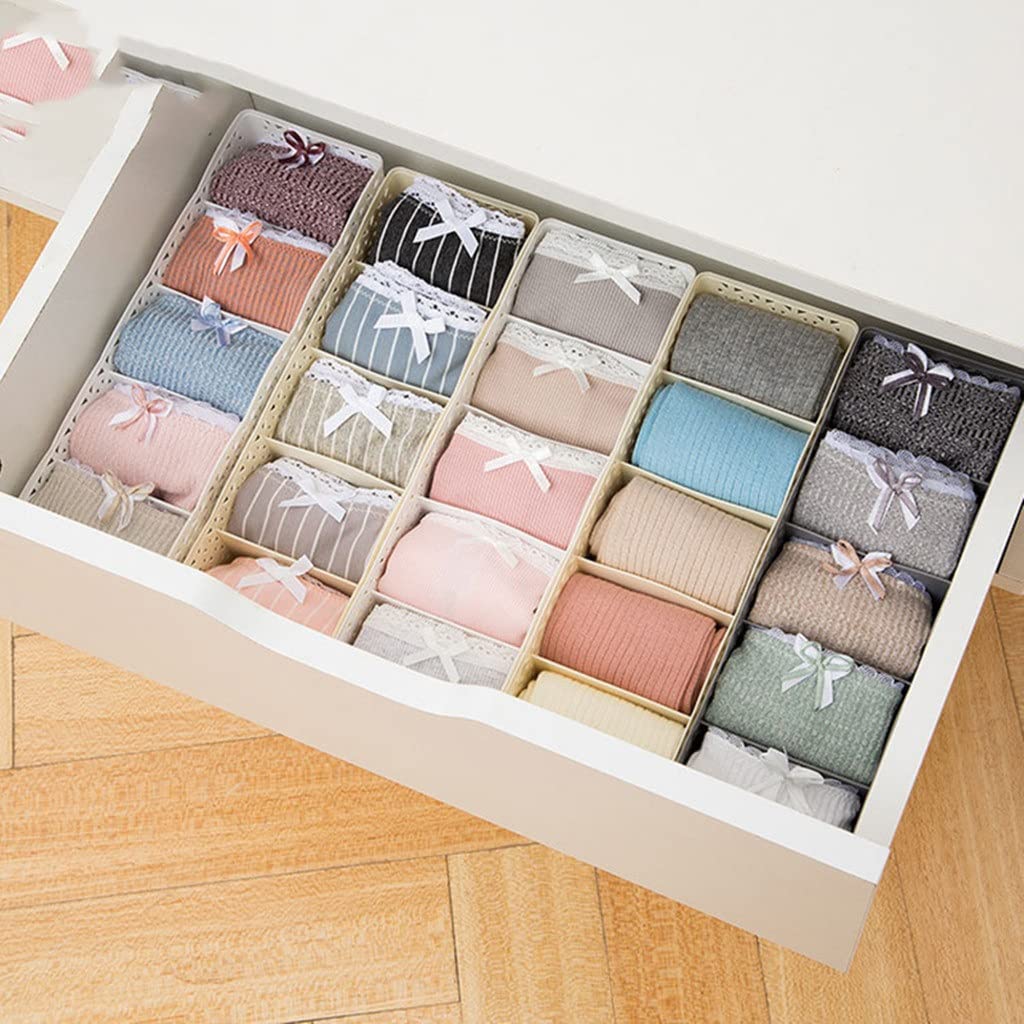 Scatole portaoggetti Intrecciate Calzini Biancheria Intima Mutandine Divisori per cassetti Custodie Separate Organizzatori Guardaroba Organizzazione Bagno casa (3)
