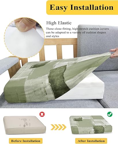 Miniatura 5 de Fundas de cojín elásticas para sofá, seccional, individual, en forma de T, con parte inferior elástica, diseño abstracto moderno, arte callejero,