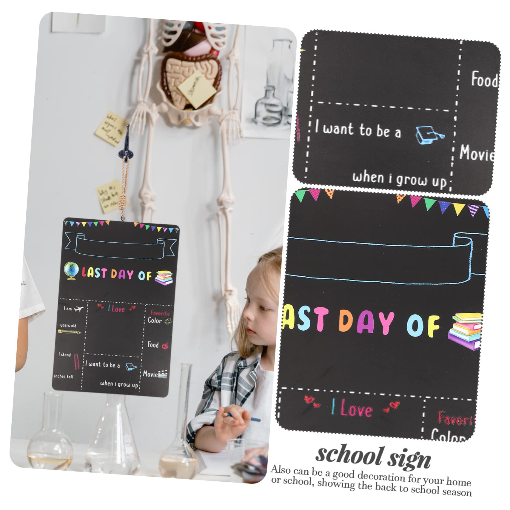 VILLCASE 5 Pz lavagna scolastica scuola media scrittoio lavagna riutilizzabile espositore con lavagna magnetica adornare registrazione consiglio scolastico lavagna in legno di gesso Black