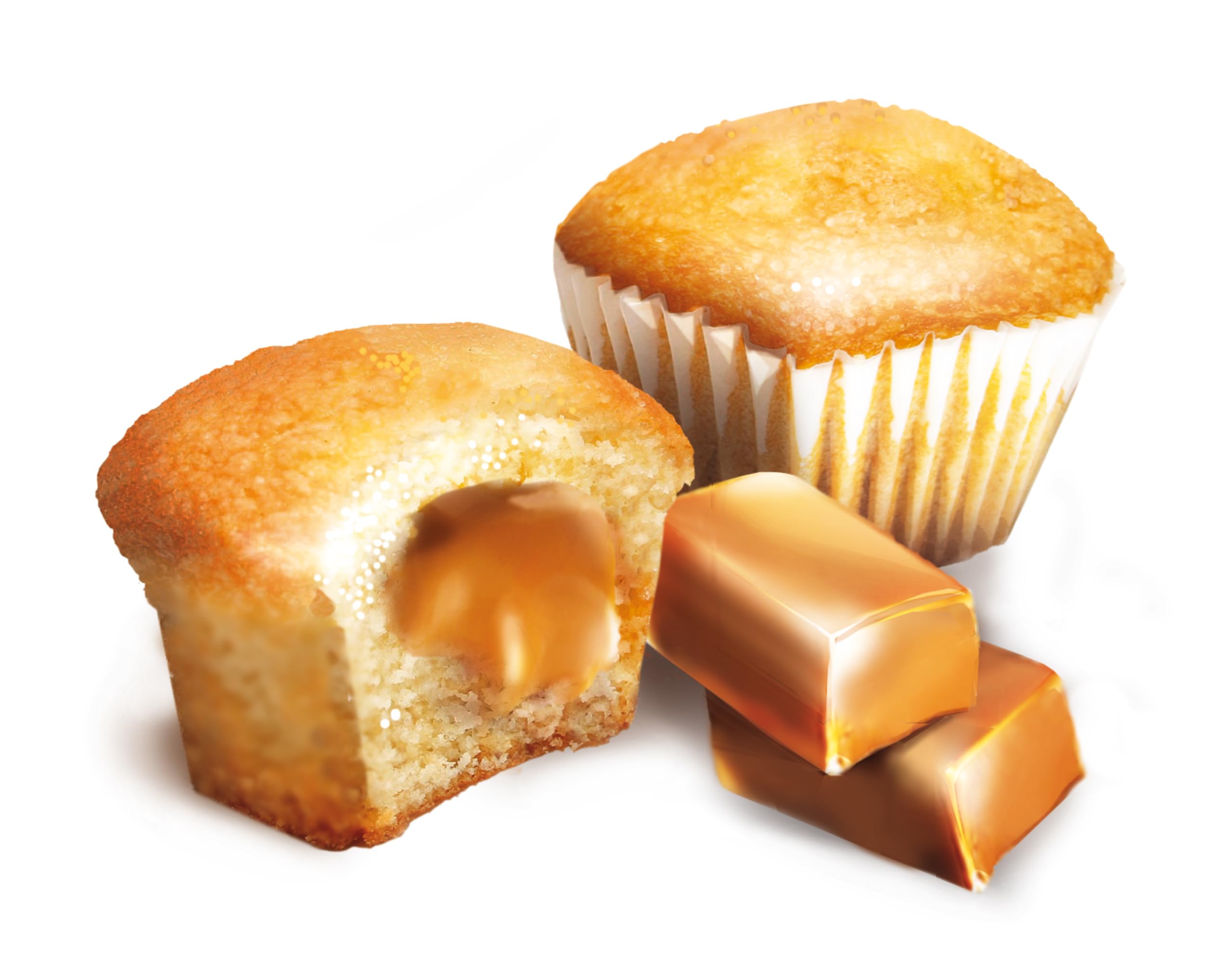 Muh-Muhs Original toffees Tartas pequeñas, 8 Magdalenas con Toffee - Crema de Relleno, 280 g