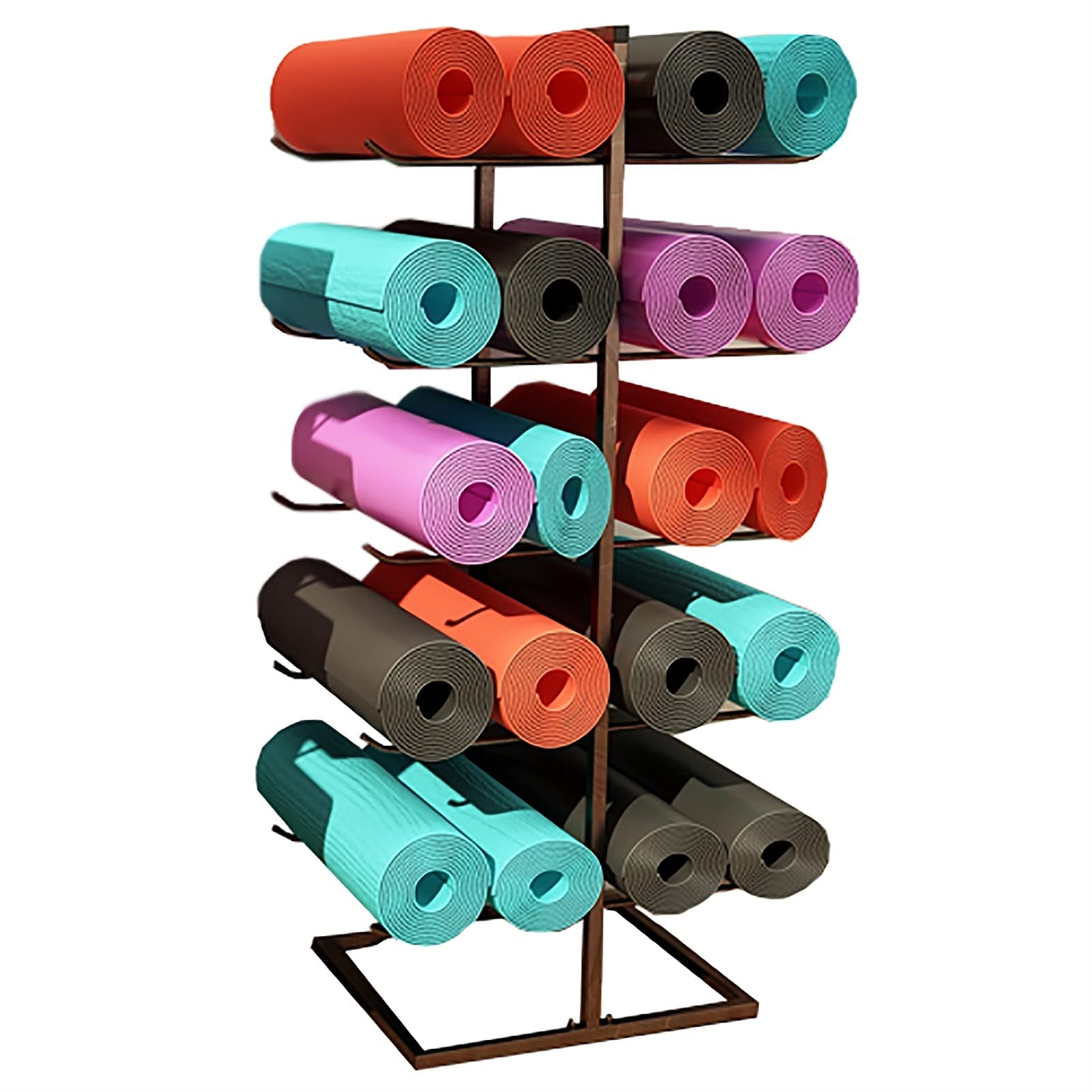 Étagère moderne robuste en métal à 5 niveaux pour tapis de yoga et serviettes