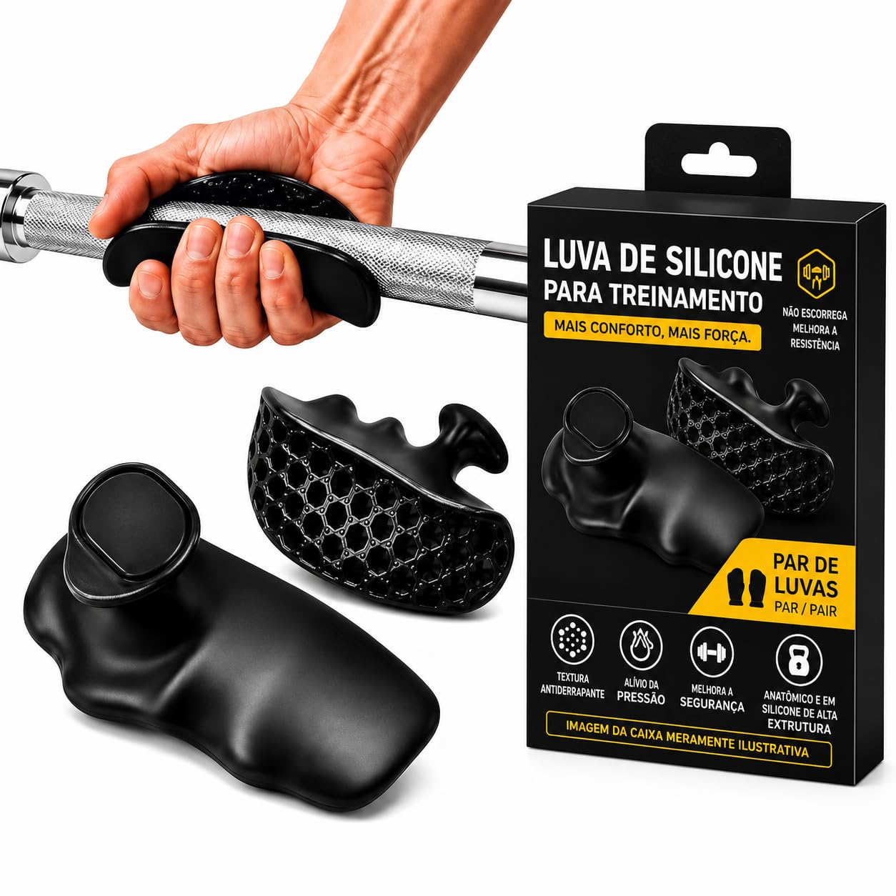 Luva de Academia Grip Antiderrapante - Feminino e Masculino | Protetor Palmar,