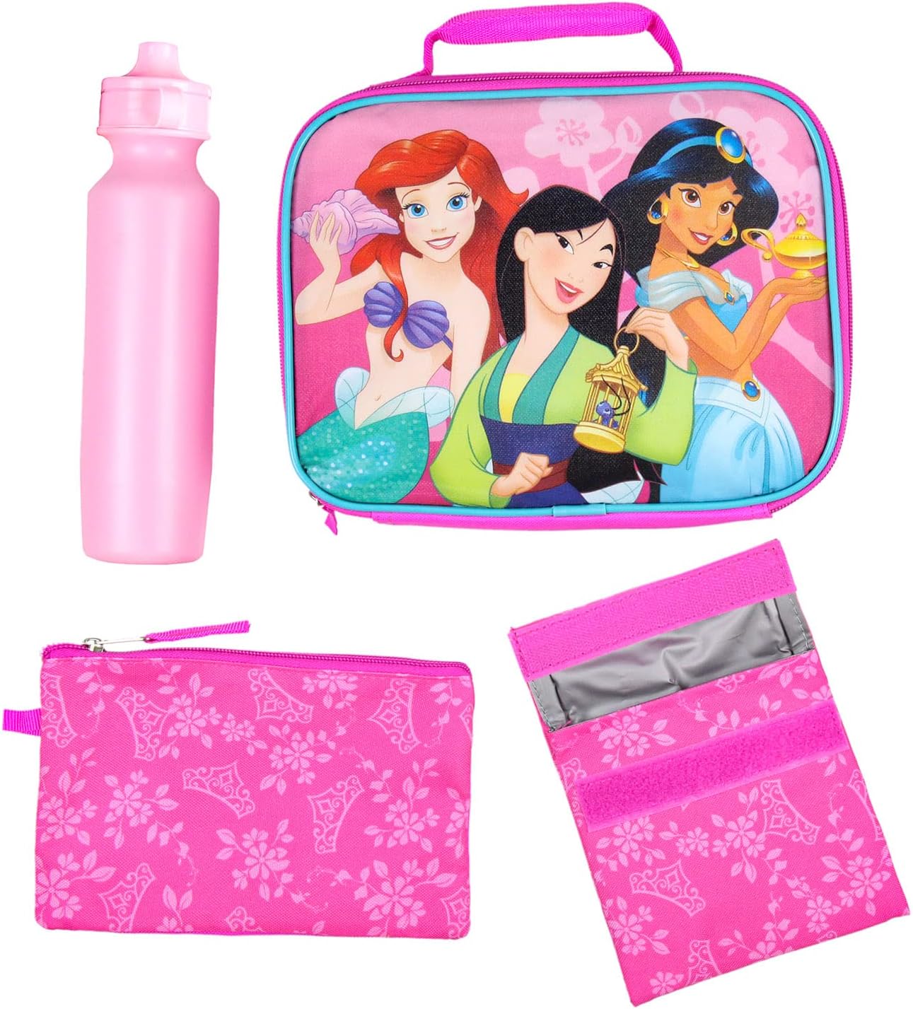 Disney Princess 16” Backpack for Girls 5 Piece School Lunch Box Set - Image 2
