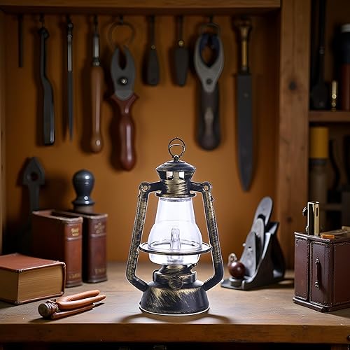 Miniatura 3 de Linterna miniatura mini lámpara de queroseno con luz para casa de muñecas, accesorios de decoración de casa de muñecas 1:12, lámpara de queroseno en