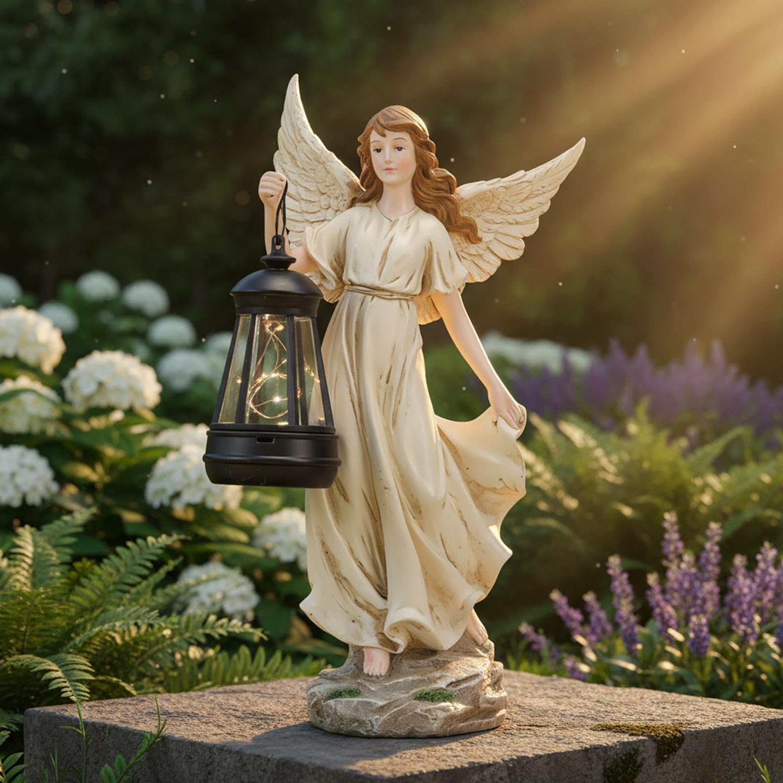 Sharplace Statuetta da Giardino a energia Solare, Scultura Solare per Esterni, Statua da Giardino a Basso consumo energetico per l'arredamento del