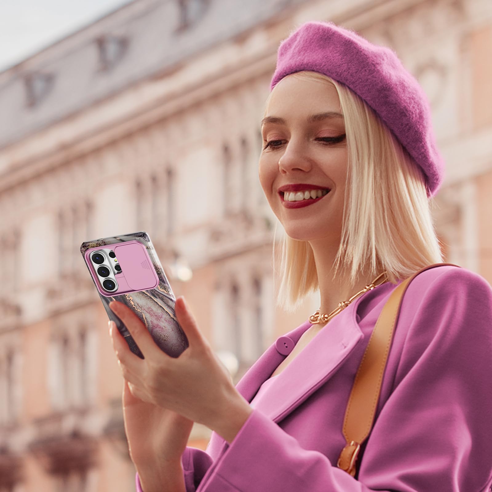 SHEDEER Kompatybilne z Samsung Galaxy S26 Ultra, etui z przesuwaną osłoną aparatu + ochraniacz ekranu, przednie ramy TPU, odporne na wstrząsy i zarysowania, głęboka czerń