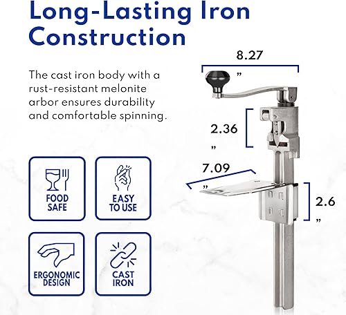 Miniatura 9 de New Star Foodservice 7006858 Piezas de repuesto CuchilloHoja y engranaje compatibles con el abrelatas manual #1, juego de 2