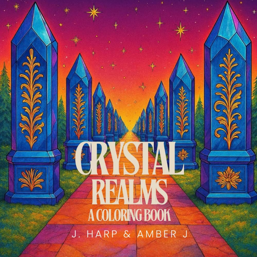 Crystal Realms Coloring Book for Teens and Adults Ages 12+: Intricate Fantasy Worlds, Sacred Architecture, and Meditative Crystal Landscapes (Coloring Adventures for Kids)