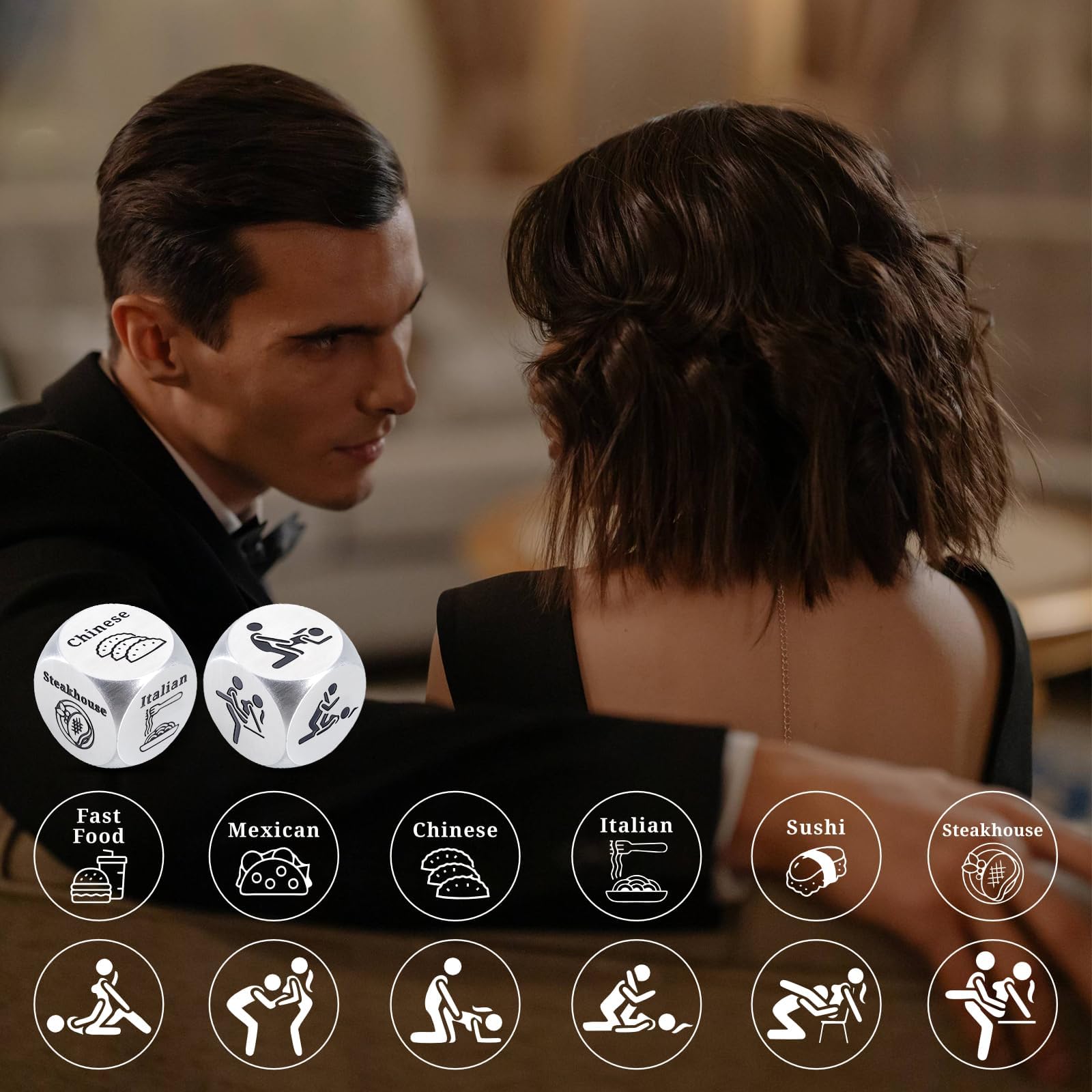 Sexy Position Dice for Husband Valentines Day Gift for Men Adult Games for Couples Date Night Valentines Day Gifts for Couples Game for Adults Naughty Date Night Dice Gift Ideas for Husband Wife 2 Pcs