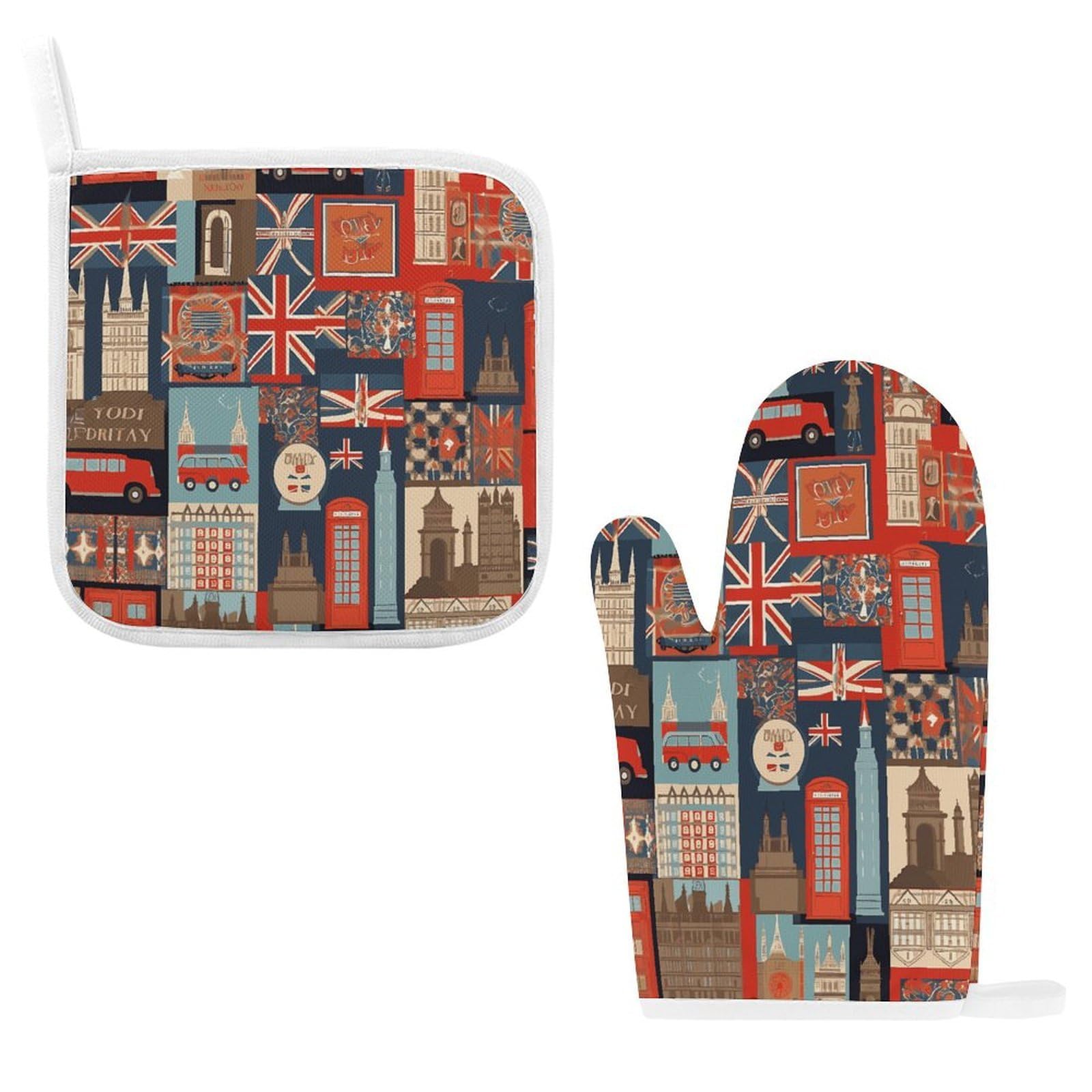 Fodpand Style England Symbols Oven Mitts And Pot Holders Sets